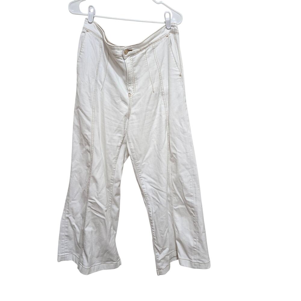 Chico’s White Palazzo Wide Leg Cropped Pants Size 14